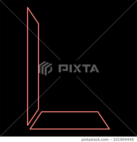 Neon part border for picture corner frame red color vector illustration image flat style Neon part border for picture corner frame red color vector illustration image flat style 101904448