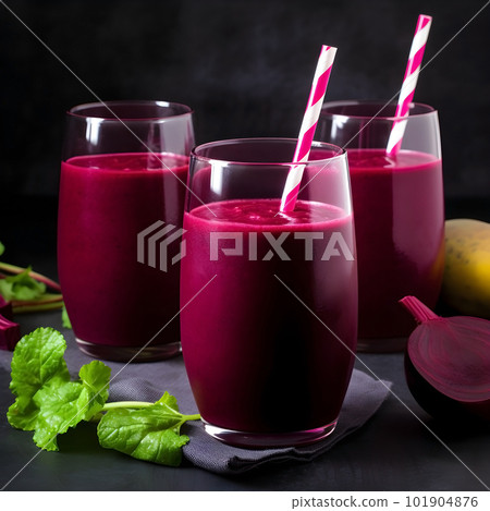 Beetroot smoothies closeup . Ai generative. Illustration. 101904876