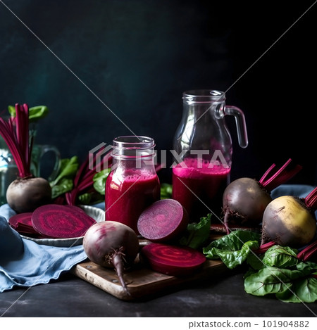 Beetroot smoothies closeup . Ai generative. Illustration. Beetroot smoothies closeup . Ai generative. Illustration. 101904882