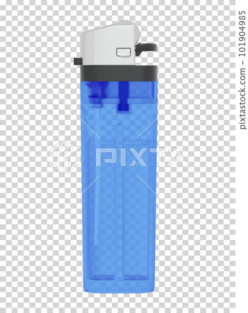 Plastic transparent classic lighter on checkered background 101904985
