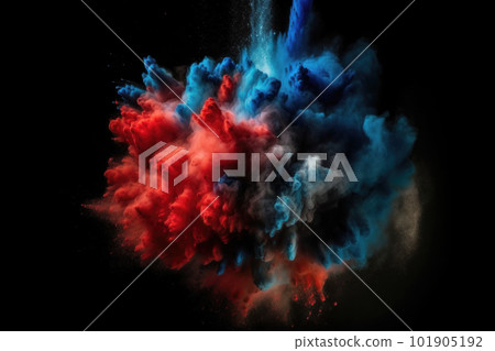 Freeze motion of colored powder explodes on black background. Abstract colorful explosion Freeze motion of colored powder explodes on black background. Abstract colorful explosion 101905192