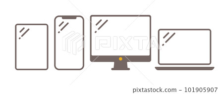響應圖標 Pc 智能手機平板電腦矢量圖 101905907