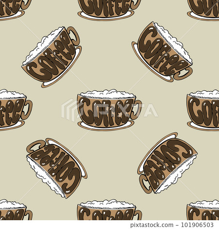 Seamless pattern with coffee cup, 101906503