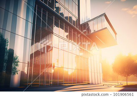 Modern office building, business center. Neural network AI generated art Modern office building, business center. Neural network AI generated art 101906561