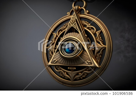 The all-seeing eye, or radiant delta, is a Masonic symbol. Neural network AI generated art 101906586