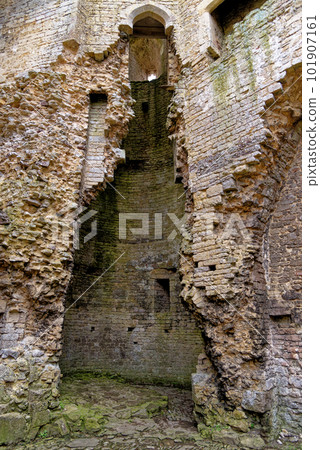 Inside walls of Nunney Castle, Somerset, England - United Kingdom Inside walls of Nunney Castle, Somerset, England - United Kingdom 101907161