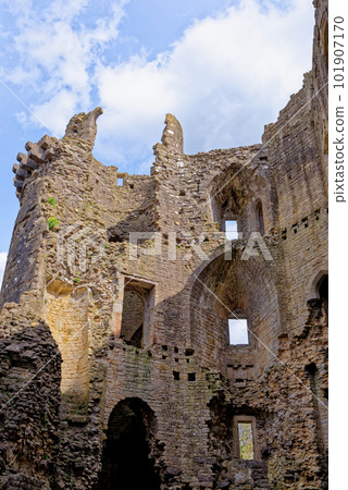 Inside walls of Nunney Castle, Somerset, England - United Kingdom 101907170