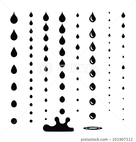 Splash Water Icon, Drop Shape, Paint Splatter, Circle Droplet Frame, Rain Bubble Silhouette, Water Splash 101907312