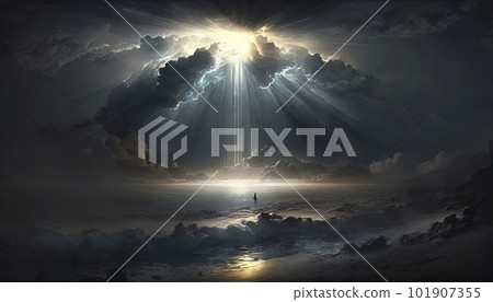 Genesis. In the beginning, God created the heavens and the earth. 101907355