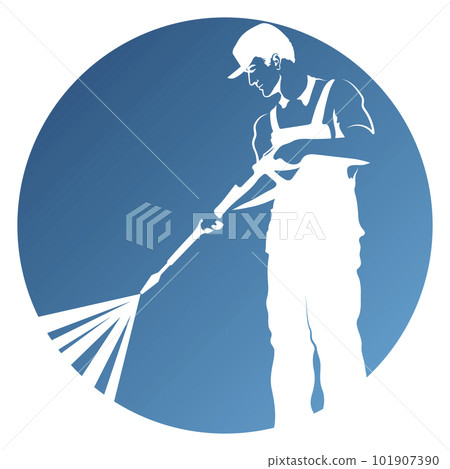 Washer with tool in hand symbol Washer with tool in hand symbol 101907390