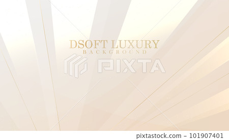 Elegant pastel light brown abstract background combined with golden line curve elements. Design element for wedding invitation, greeting card. Elegant realistic paper cut style 3d. 101907401