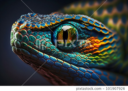beautiful colorful snake, brazilian rainbow boa. Neural network AI generated art 101907926