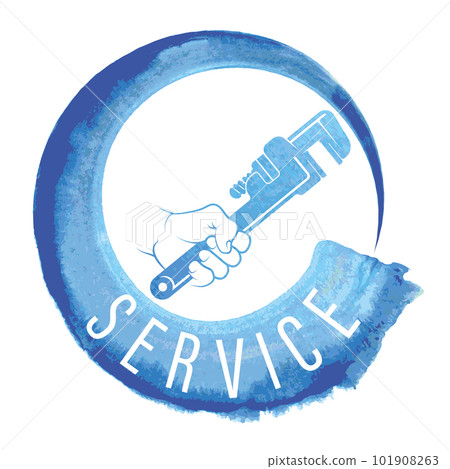 Wrench in hand symbol for plumber Wrench in hand symbol for plumber 101908263
