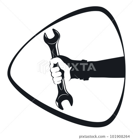 Wrench in hand symbol for repair and renovation 101908264