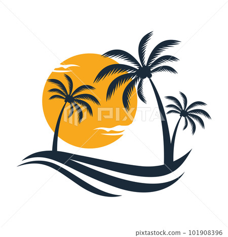 Tropical island illustration design template 101908396