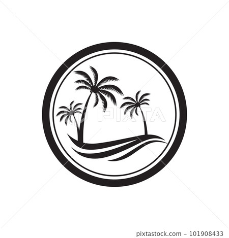 Tropical island illustration design template 101908433