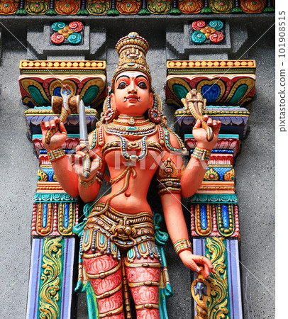 The sculpture and statues of Kali, Lakshmi - Hindu goddess, Goddess Lakshmi ( Uma Devi ) sculpture statues at Hindu temple bangkok. The sculpture and statues of Kali, Lakshmi - Hindu goddess, Goddess Lakshmi ( Uma Devi ) sculpture statues at Hindu temple bangkok. 101908515
