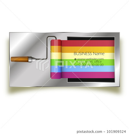 Business card concept for painting with a roller Business card concept for painting with a roller 101909324