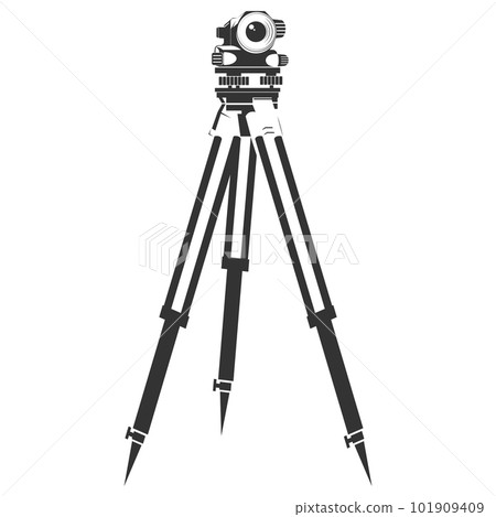 Theodolite geodetic construction tool silhouette Theodolite geodetic construction tool silhouette 101909409