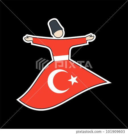 Turkish Dervish dance flat style vector illustration 101909603