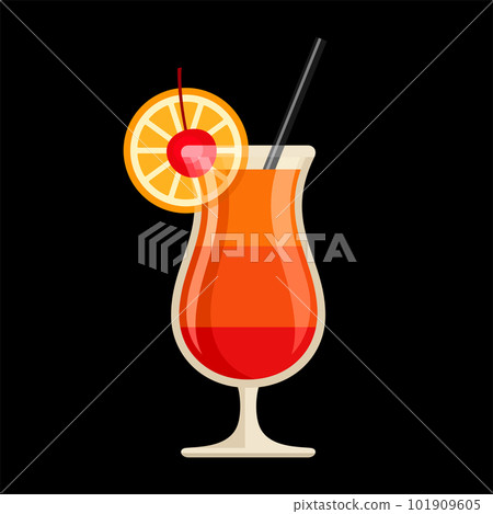 Sex on the Beach cocktail flat style vector illustration 101909605