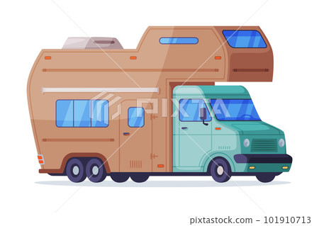 RV camper motor home, touristic transport. House on wheels vector illustration RV camper motor home, touristic transport. House on wheels vector illustration 101910713