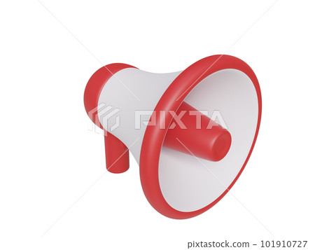 White red megaphone. 3d render. 101910727