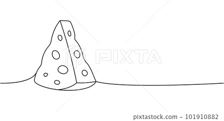 Cheese one line continuous drawing. Cheese products continuous one line illustration. Vector minimalist linear illustration. Cheese one line continuous drawing. Cheese products continuous one line illustration. Vector minimalist linear illustration. 101910882