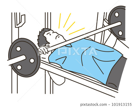 Young man doing bench press at the gym Young man doing bench press at the gym 101913155
