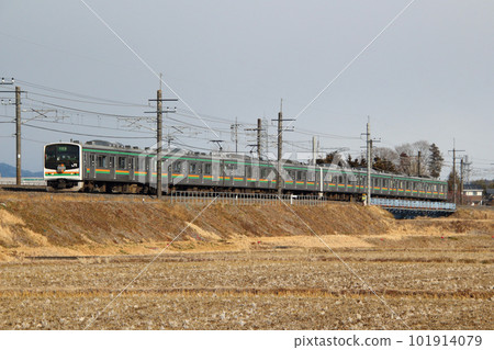 Utsunomiya Line 205 Series on the verge of retirement (8-car train: Utsunomiya ⇔ Kuroiso) 101914079