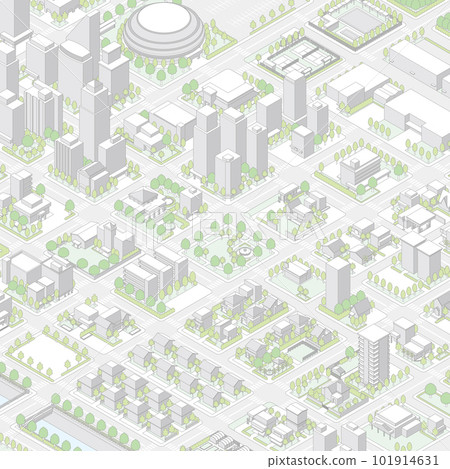 Three-dimensional view of the townscape. Cityscape. 101914631