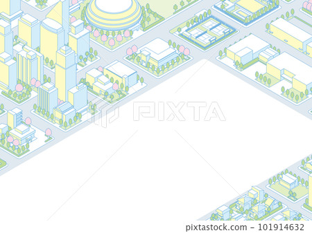 城市景觀的三維視圖。 城市景觀的三維視圖。 101914632