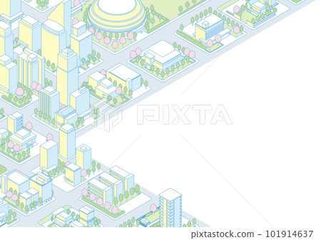 Three-dimensional view of the townscape. Cityscape. Three-dimensional view of the townscape. Cityscape. 101914637