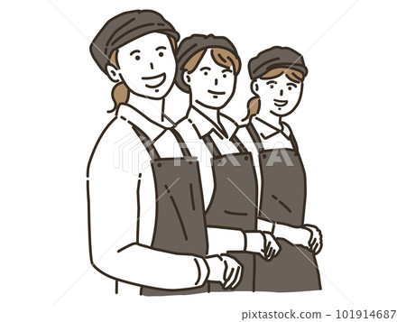 在咖啡館(餐廳)工作的多名女店員 在咖啡館(餐廳)工作的多名女店員 101914687