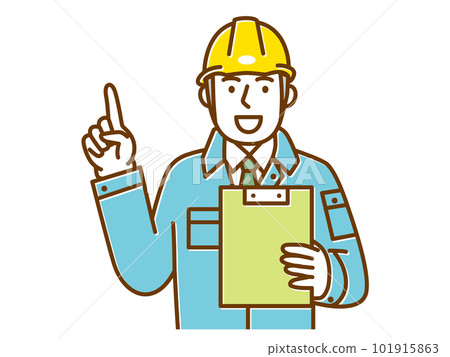 檢查文件時指著 OK 標誌的男工 101915863