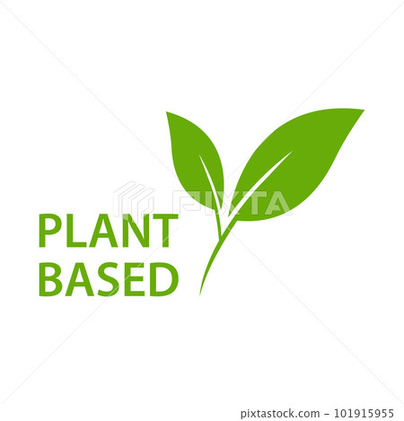 Plant based icon vector healthy food symbol vegan badge, vegetarian sign for graphic design, logo, website, social media, mobile app, UI illustration 101915955