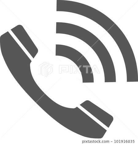 A simple icon of a handset with a Wi-Fi signal A simple icon of a handset with a Wi-Fi signal 101916835