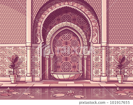 Fountain in Moroccan style with fine colorful mosaic tiles Fountain in Moroccan style with fine colorful mosaic tiles 101917655