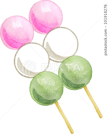 【賞櫻/兒童節】三色團子水彩插畫（2張） 101918276