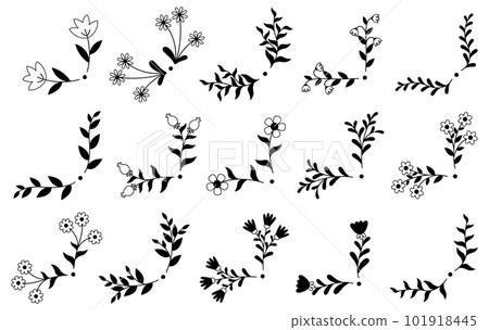 Floral hand drawn border. Wedding card design element. 101918445