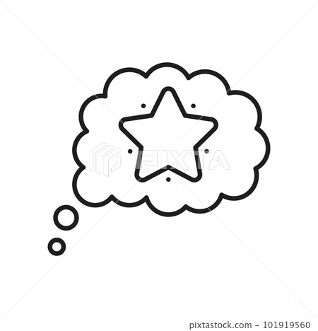 Star bonus cloud isolated outline icon. Vector communication bubble with benefit reward prize, bonus information balloon Star bonus cloud isolated outline icon. Vector communication bubble with benefit reward prize, bonus information balloon 101919560