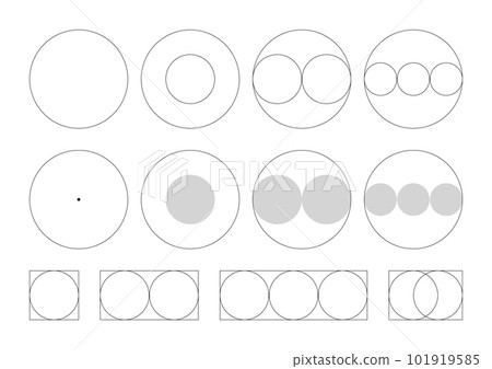 一組簡單的圓形組合形狀 一組簡單的圓形組合形狀 101919585
