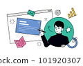 Vector illustration of creative web design. Creative concept for web banner, social media banner, business presentation, marketing material. 101920307
