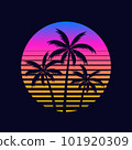 palm, palm tree, sunset 101920309