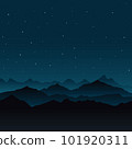 night sky, moon, mountain 101920311