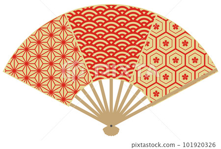 Folding fan traditional pattern combination Folding fan traditional pattern combination 101920326
