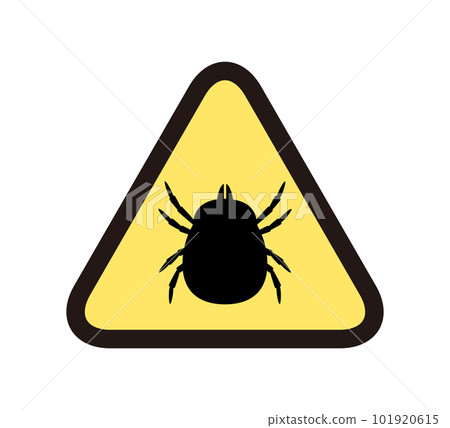 Beware of ticks Warning mark style icon 101920615