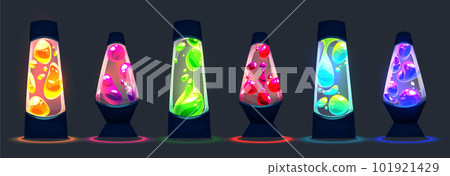 Isolated retro lava lamp vector light graphic set 101921429