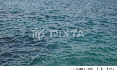 Closeup mediterranean sea background with beautiful azure color 101921565