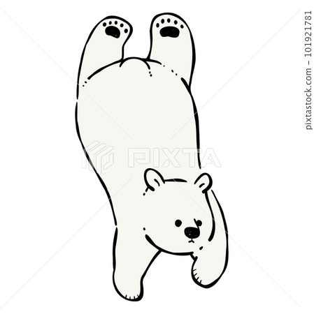 Illustration of a white bear diving into the sea 101921781